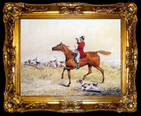 framed  unknow artist Classical hunting fox, Equestrian and Beautiful Horses, 094., ta009-2